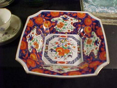 10" Imari Style Square Bowl Empress Garden Japan